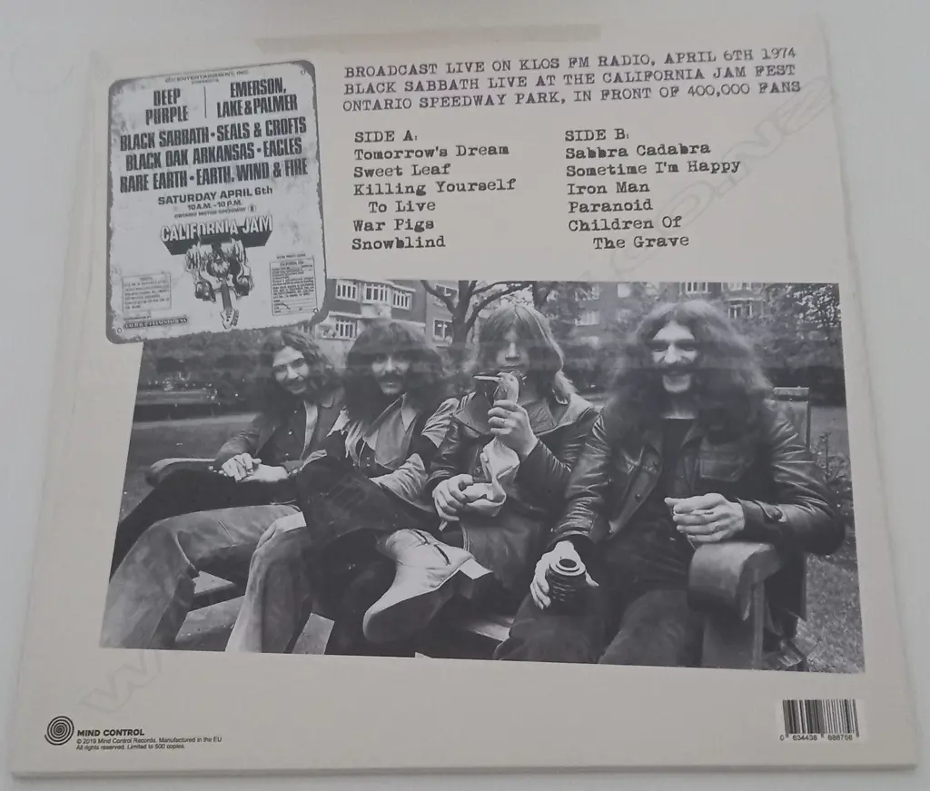 Black Sabbath, Live From The Ontario Speedway Park, April 6th 1974: KLOS-FM Broadcast Image 1++